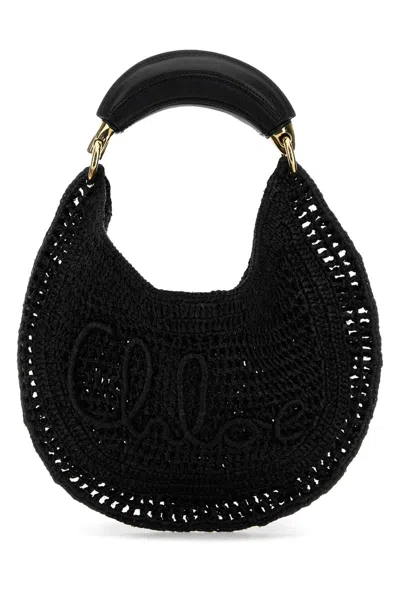 Chloé Chloe Women Black Raffia Banana Handbag