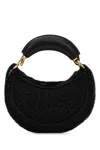 Chloé Chloe Black Raffia Mini Summer Banana Handbag In Black