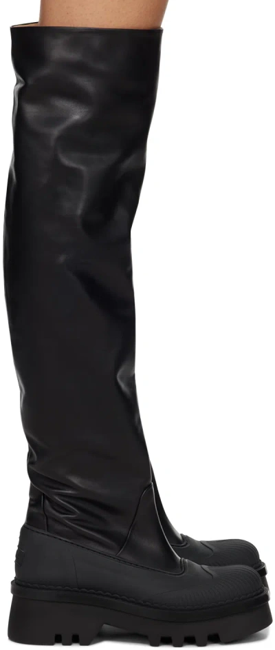 Chloé Black Raina Over-the-knee Boots In 001 Black