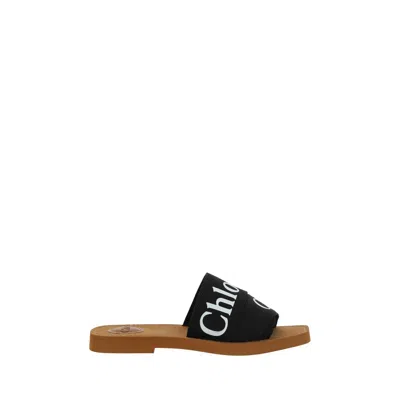 CHLOÉ BLACK RUBBER SANDALS