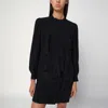 Chloé Silk Blend Ruffled Dress Long Sleeves In Black