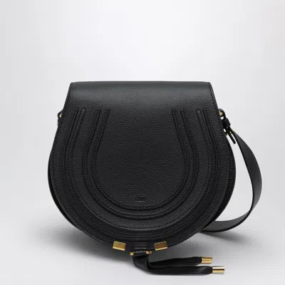 Chloé Marcie Grained Leather Saddle Bag In Brown