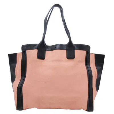 Pre-owned Chloé Black Salmon Pink Leather Handbag Tote Bag ()