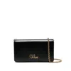 Chloé Leather Clutch With Removable Chain Strap In Black