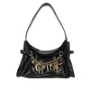 Chloé Leather Shoulder Bag Adorned With Charms In Black