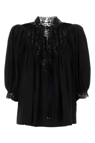 Chloé Black Silk Blouse In Multi