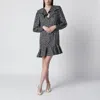 Chloé Dots-print Silk Jacquard Capelet Long-sleeve Mini Dress In Black