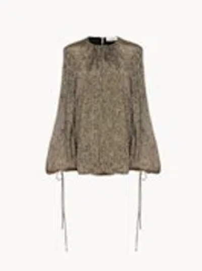 Chloé Black Silk Metallized Dresses In Brown