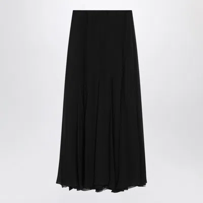 Chloé Black Silk Muslin Maxi Skirt
