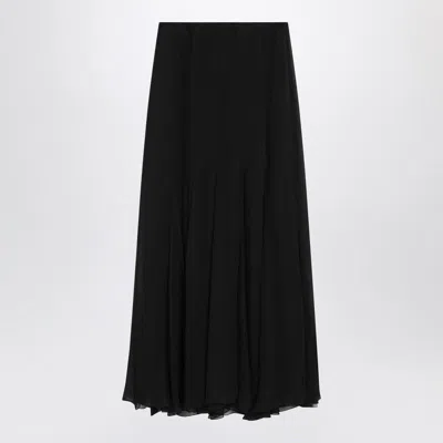 CHLOÉ CHLOÉ  BLACK SILK MUSLIN MAXI SKIRT