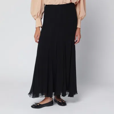 Chloé Black Silk Muslin Maxi Skirt