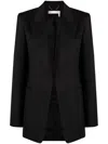 Chloé Black Single-breasted Silk Blend Wool Blazer In Black