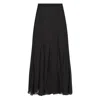 Chloé Maxi Skirt With Sheer Overlay And Flowy Design In Black