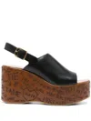 Chloé Maxime Wedge Sandals In Black
