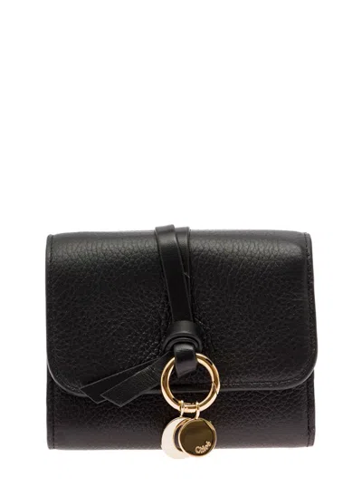 Chloé Black Small Alphabet Tri-fold Wallet In Leather  Woman
