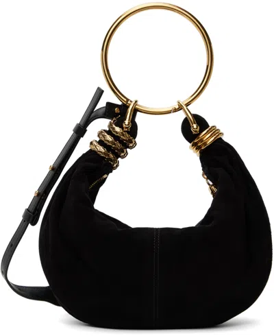 Chloé Black Small Bracelet Suede Bag