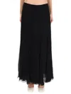Chloé Black Solid Maxi Skirt In Black