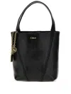 Chloé Spin Calf Leather Shoulder Bag In Black