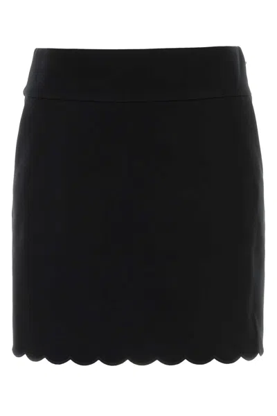Chloé Stretch Cotton Mini Skirt High Waist In Black