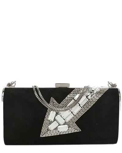 Chloé Black Suede Crystal Beaded Arrow Met Gala Clutch (authentic Pre-loved)