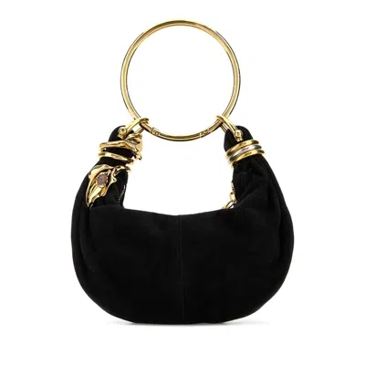 Chloé Chloe Women Black Suede Mini Bracelet Handbag