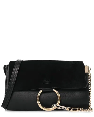 Chloé Black Suede Small Faye Shoulder Bag (authentic Pre-loved)
