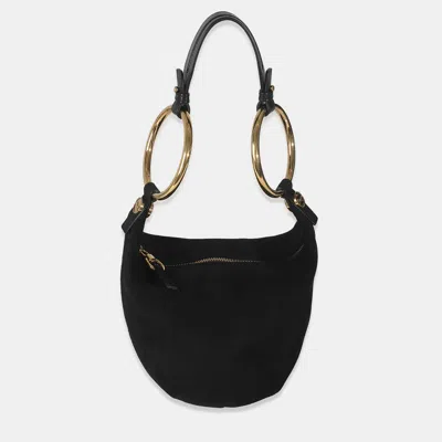 Pre-owned Chloé Black Suede Small Gold Bracelet Bag