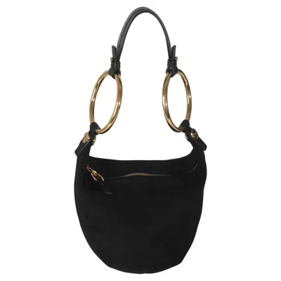 Pre-owned Chloé Black Suede Small Gold Bracelet Bag