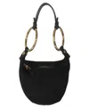 Chloé Black Suede Small Gold Bracelet Bag (authentic Pre-loved) In Black