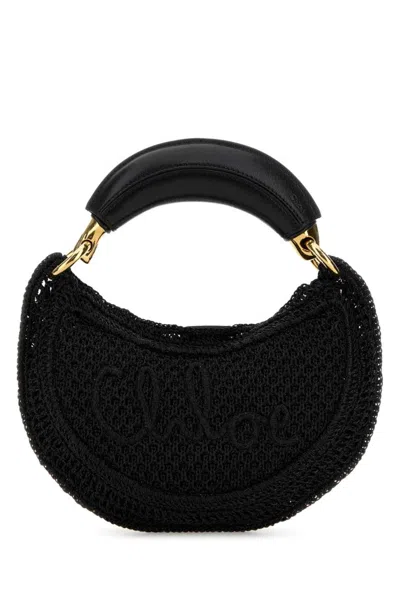 Chloé Black Summer Banana Mini Hobo In Purple