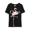 Chloé Women Black Crewneck T-shirt With Maxi Logo Print On The Front In Cotton Woman In Black