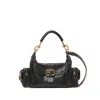 Chloé Camera Bag Medium In Natural Shiny Calfskin In Black