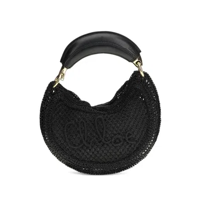 Chloé Chloe Women Black Raffia Banana Handbag