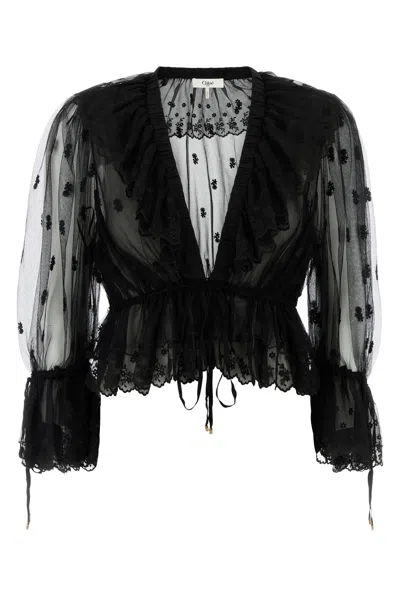 Chloé Chloe Black Tulle Top