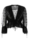 Chloé Women Embroidered Lace Ruffle Top In Black