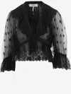 Chloé Cropped-spitzentop Mit V-ausschnitt In Black