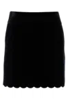 Chloé Velvet Scallop-rimmed Mini Skirt In Black