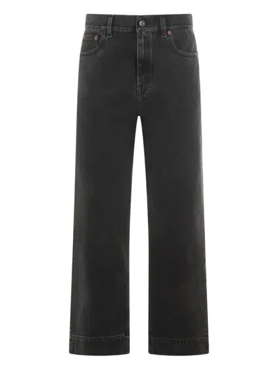 Chloé Black Washed Trousers Wide Leg