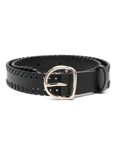 Chloé Black Whipstitch Leather Belt