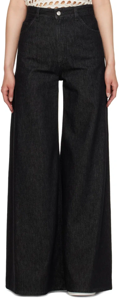 Chloé Black Wide-leg Jeans In 001 Black