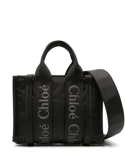 Chloé Black Woody Small Tote Bag
