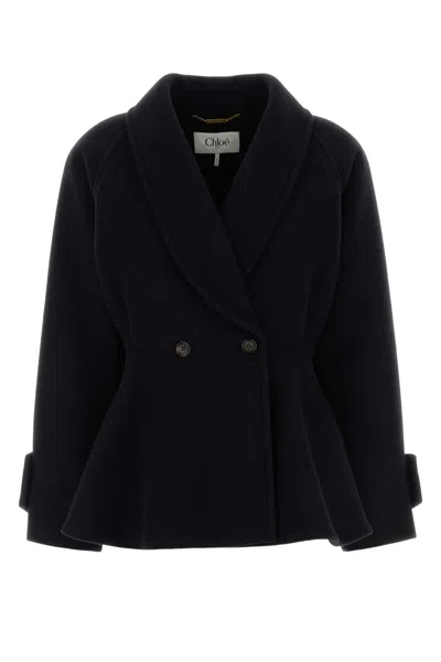 Chloé Chloe Black Wool Blend Coat