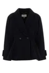 Chloé Double Breasted Wool Blend Peplum Jacket In Multi