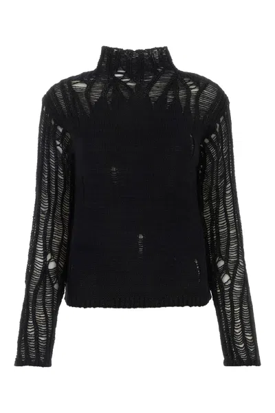 CHLOÉ BLACK WOOL BLEND SWEATER