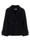 Chloé Chloe Women Short Coat With Ruffles In Black