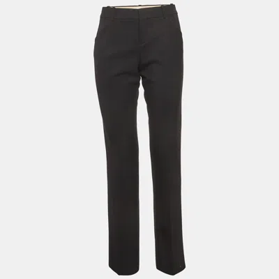 Pre-owned Chloé Black Wool Regular Fit Trouser M