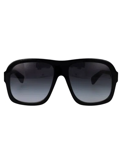 Chloé Black-black-grey Recycled Acetate Sunglasses In Blue