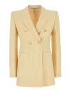 Chloé Chloe Cream Hemp Blend Blazer In Yellow