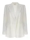 Chloé White Double-breasted Ramie Blazer In White
