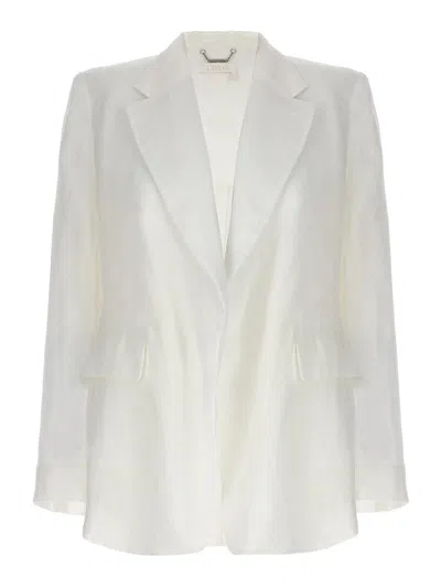 Chloé White Double-breasted Ramie Blazer